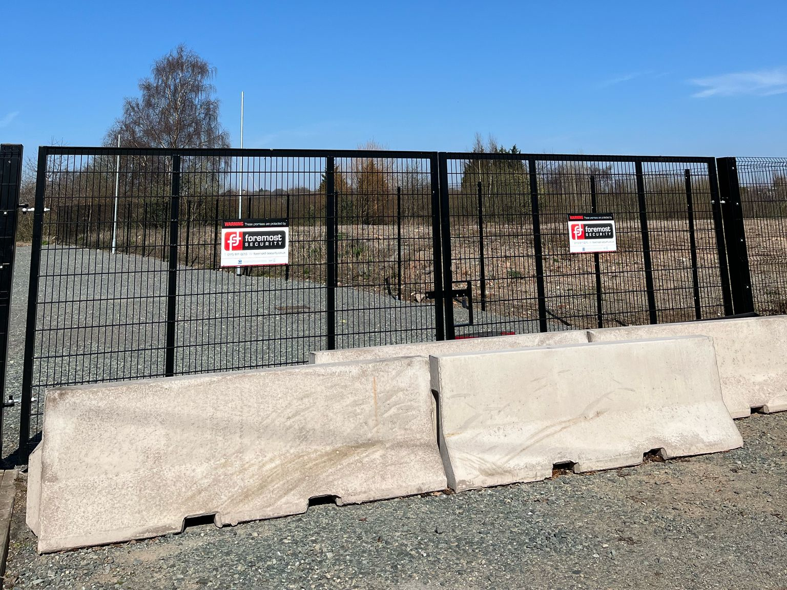 Concrete barriers forming a tactical obstruction